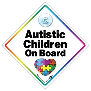 iwantthatsign.com Autistic Children Car Sign, Autism Car Sign, Autistic Person Car Sign, Autism Baby Car Sign, Autistic Puzzle Heart High Visibility Vehicle Sign 14 x 14cm