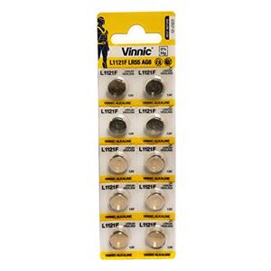 Starlet24 Vinnic Premium Button Cell Batteries 10x AG8, 191, 391, SR1120, LR1120, SR1121, LR1121