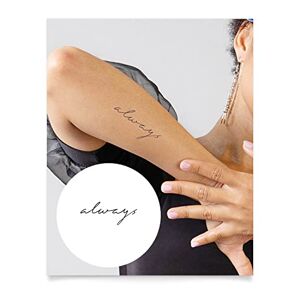 Inkbox Temporary Tattoos, Semi-Permanent Tattoo, One Premium Easy Long Lasting, Waterproof Temp Tattoo with For Now Ink - Lasts 1-2 Weeks, No Matter What, 5 x 2 in