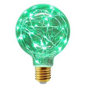 Long Life Lamp Company 1w G95 Globe LED Industrial Decorative Light Bulb Coloured Fairy String Filament E27 (Green)