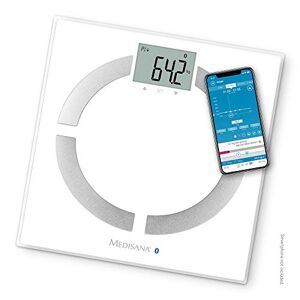 Medisana BS 444 Bluetooth Digital Body Fat Scale - 180 kg / 396lb - Bathroom Weighing Scale for Body Weight, BMI, Body Fat, Muscle Mass, BMR, Body Composition Analyzer with Smartphone App - 40444