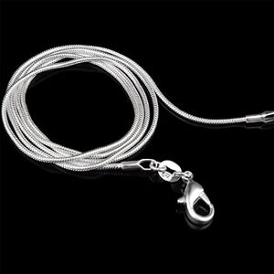 ZYYXB Snake Chain Choker 16" 18" 20" 22" 24" Inch Snake Chain Necklace Thin Simple Silver Jewellery Clavicle Chain For Women Girl Gifts,24"