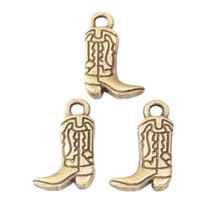 FOSANGPUSHI Jewelry Making Charms,25Pcs 1.8x1.1x0.3cm Vintage Boot Zinc Alloy Charms Pendant for Bracelet Necklace Metal Accessories Jewelry Findings, Metal, No Gemstone