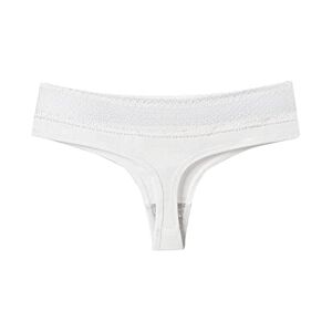 Generic summer Women's Thong Sports Cotton Sexy Thong Fitness Sports Panties Lace Panties for Women Pack 12 (White, M)