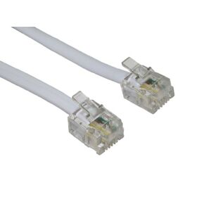 PC Supplies Limited PCSL® Brand - ADSL Cable - Gold Quality - Copper Cable - Gold Plated Contact Pins, Internet Broadband, Router or Modem to RJ11 Phone Socket or Microfilter (1m, White)