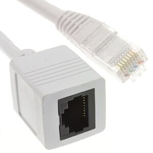 kenable Network CAT6 UTP Ethernet RJ45 Extension Male/Female Cable White 0.5m [0.5 metres]