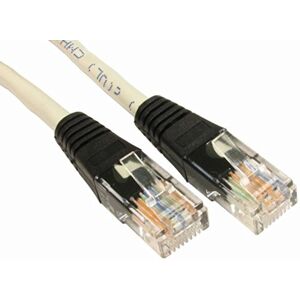 rhinocables X-Over Cat5e Ethernet Cable, RJ45 Cable, Twisted Pair Crossover Cable Network LAN Cat5 Patch Lead, Coloured Internet Cable (0.5m (50cm), Grey)
