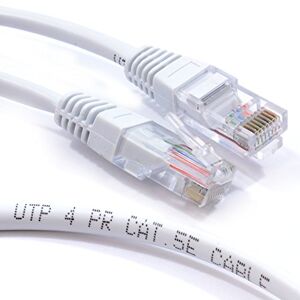 kenable White Network Ethernet RJ45 Cat5E-CCA UTP PATCH 26AWG Cable Lead 30m [30 metres]