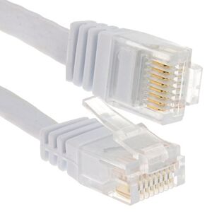 kenable FLAT CAT6 Ethernet LAN Patch Cable Low Profile GIGABIT RJ45 5m WHITE [5 metres]