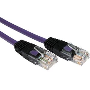 rhinocables X-Over Cat5e Ethernet Cable, RJ45 Cable, Twisted Pair Crossover Cable Network LAN Cat5 Patch Lead, Coloured Internet Cable (1m, Violet)