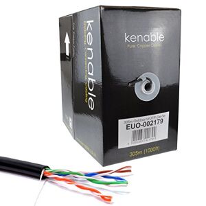 kenable External CAT5e Outdoor Use COPPER Ethernet Network Cable Reel UTP 305m Black [305 metres]