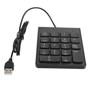 Bindpo Wired Keyboard, 18 Key Mute Numeric Keyboard USB Mini Wired Digital Keyboard for Travel, Business for Laptops, PC, Notebook, etc.(Black)