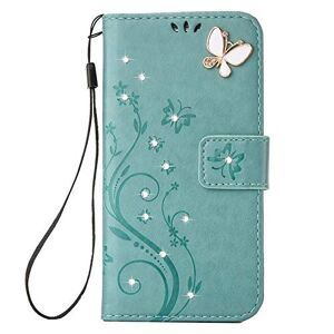 JOMA-E Shop Galaxy S8 Plus Case, Samsung Galaxy S8 Plus Leather Case Wallet Flip Cover Bling Diamonds Design Holster Case With Pocket ID Credit Card Holders/Cash Slots Case Cover (Samsung Galaxy S8 Plus, green)