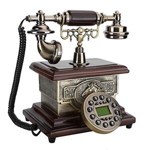 CCYLEZ Vintage Landline, Antique Retro Fixed Corded Telephone,Caller ID Handset Desk Telephone,Rotating Dial Landline for Home Office Hotel Decorative