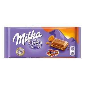 qubros Milka Chocolate 100g Delicious Tasty And Twisty Treat Gift Hamper For Birthday and Fetivals (MILKA CHOCOLATE DAIM 100G, 1 Pack)