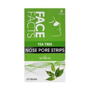 Face Facts Tea Tree Nose Pore Strips   Draws out impurities & oils, helping eliminate blackheads   6 strips