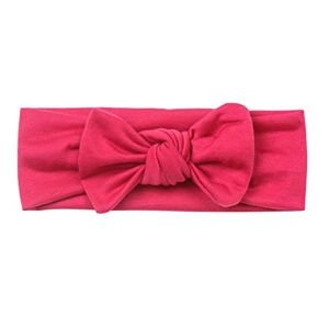 Baby Stretchy Bows Toddler Infant Baby Boys Girls Solid Bow Hairband Headwear Headband Bow Thick Nylon (Hot Pink, One Size)