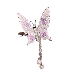 1 Pair Cute Flying Butterfly Hairpins 3D Butterfly Pearl Hair Clips Hair Claws Barrettes Hairpin Girls Shiny Flying Rhinestone