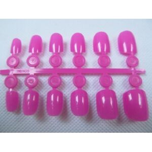 Fat-catz-copy-catz 12x False Short Length Full Coverage False Nails with Glue (12 x fuchsia short nails)