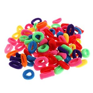 100Pcs, Colorful Elastic Hair Tie Band Rope Ring Band Ponytail Holder Creative and Useful, M, other gemstones