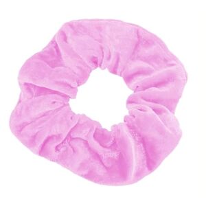 Medium Sized Soft Velvet Feel Hair Scrunchie Bobble Elastic Hair Band Tie (Pastel Pink)