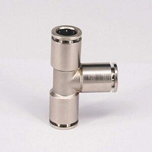 Miwaimao Fit Tube O/D 10mm Pneumatic Nickel Brass Tee 3 Way Push In Connector Union Quick Release Air Fitting Plumbing