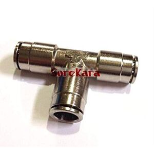 Miwaimao Fit Tube O/D 8mm Pneumatic Nickel Brass Tee 3 Way Push In Connector Union Quick Release Air Fitting Plumbing