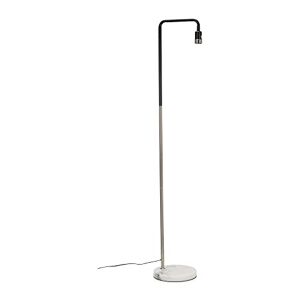 MiniSun Industrial Black and Chrome Metal Floor Lamp with a White Marble Base