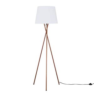 MiniSun Modern Copper Metal Tripod Floor Lamp with a White Tapered Shade