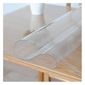 ZXCASDF PVC Tablecloth,Clear Table Protector,Transparent Vinyl Table Cloths,Water Rresistant Wipeable Wood Furniture Topper,Pad for BCoffee,Bedside Desk,Mat Crystal,customizable,40x70cm/16x28in