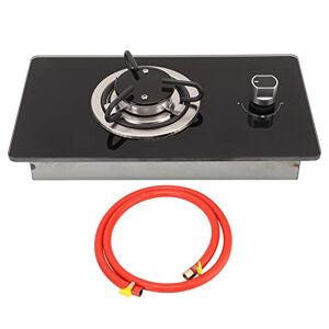 1 Burner Propane Gas Cooktop, Portable Tempered Glass Panel Gas Hob with 67in Gas Pipe, Fire Level Adjust, Single Ignition Burner Stove Top for RV Camper Home
