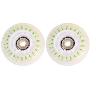 Garneck Roller Skates Accessories 4pcs Outdoor Inline Wheels LED Light Flash Roller Replacement Wheels Without Bearing Green Light Roller Skating Accessories