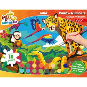 Curious Universe Art Fantastic Triple Paint by Numbers Kit: Jungle Wildlife (Ages 6 to 14) (Arts & Crafts) (Includes 16 Paints)