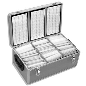 Four Square Media Neo Media 1 X Aluminium CD or DVD Storage Box with Sleeves Holds Upto 420 disks