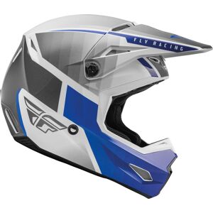 Fly Racing Kinetic Drift Youth Motocross Helmet  - White Turquoise Blue - Unisex
