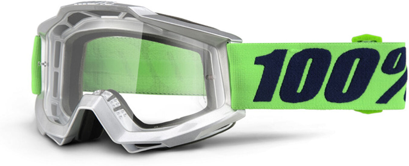 100% Accuri Motocross Goggles  - White Green