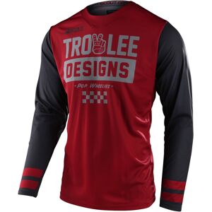Lee Troy Lee Designs Scout Gp Peace & Wheelies Motocross Jersey  - Black Red - Unisex