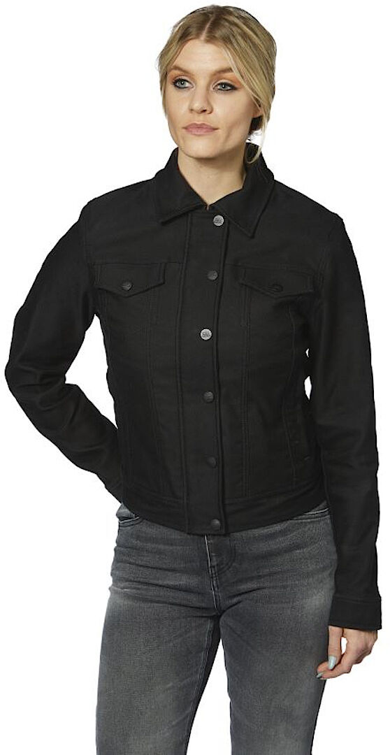 Rokker Black Short Ladies Motorcycle Textile Jacket  - Black