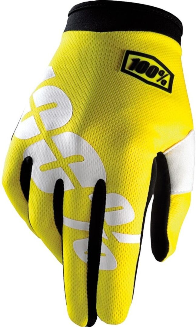 100% Itrack Motocross Gloves  - White Yellow