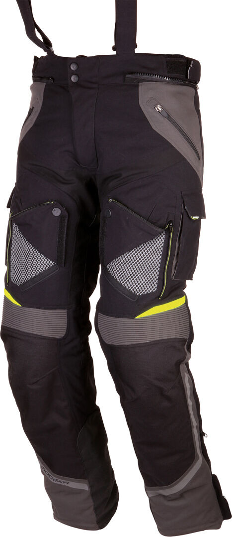 Modeka Panamericana Motorcycle Textile Pants  - Black Yellow