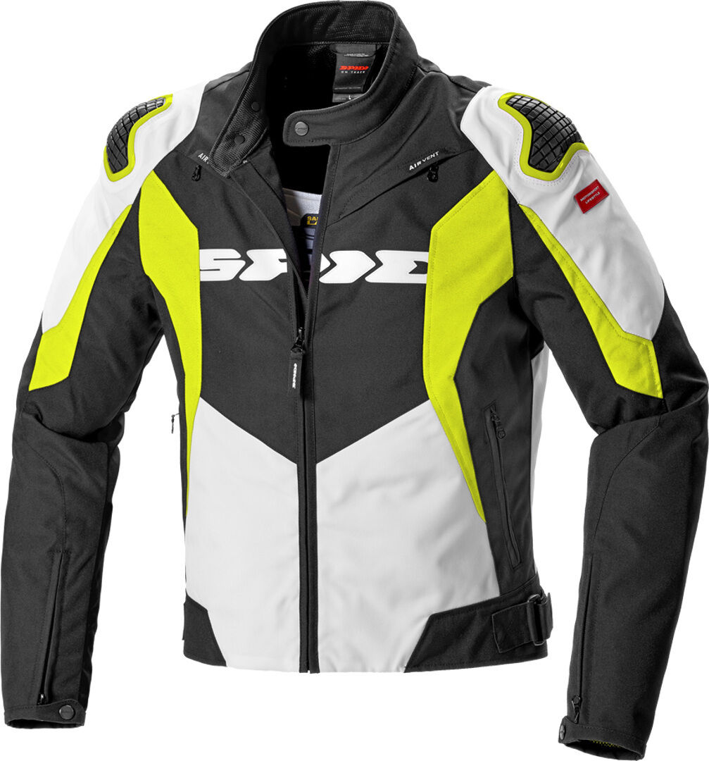 Spidi Sport Warrior Tex Motorcycle Textile Jacket  - Black White Yellow
