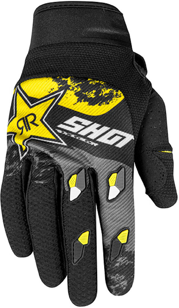 Shot Contact Replica Rockstar Motocross Gloves  - Black Grey Yellow