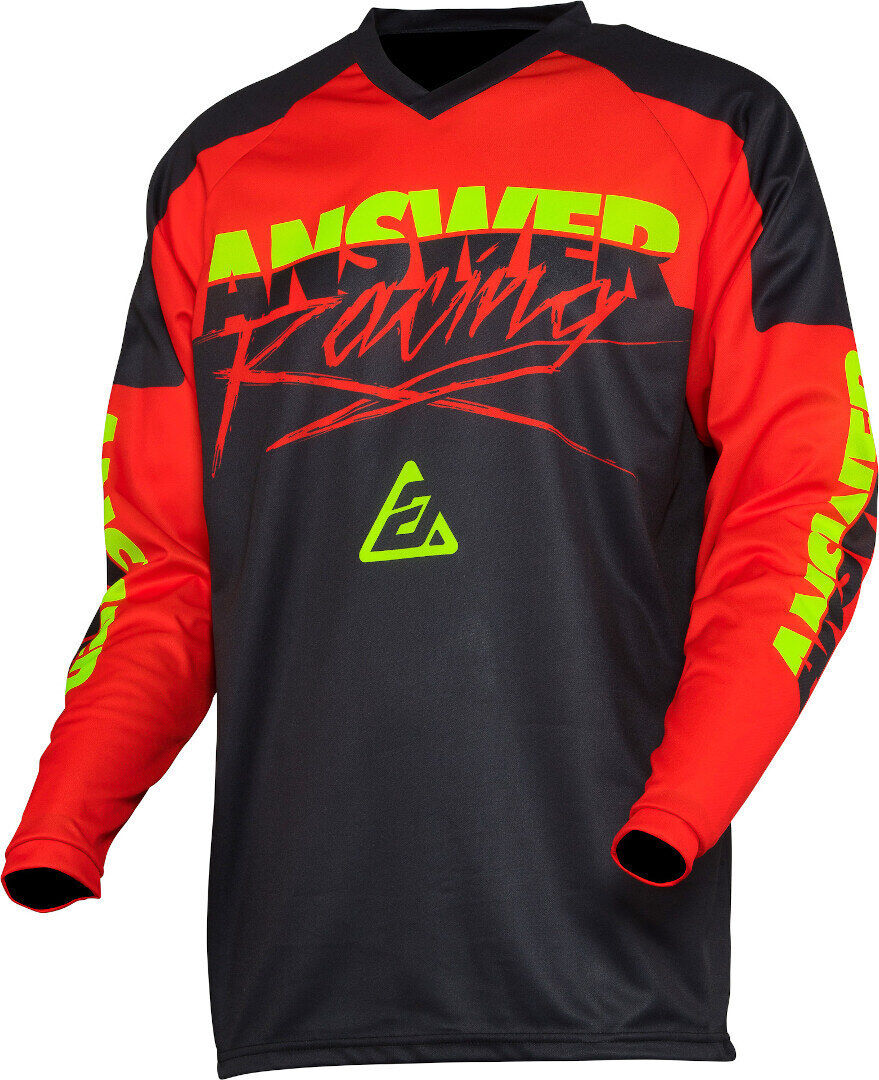Answer Racing Answer Syncron Pro Glow Motocross Jersey  - Black Red Yellow