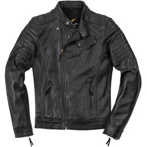 Black-Cafe London Malayer Motorcycle Leather Jacket  - Black - Unisex