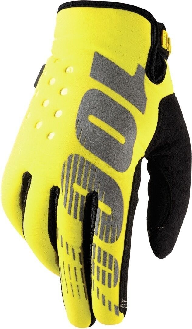 100% Brisker Motocross Gloves  - Black Yellow