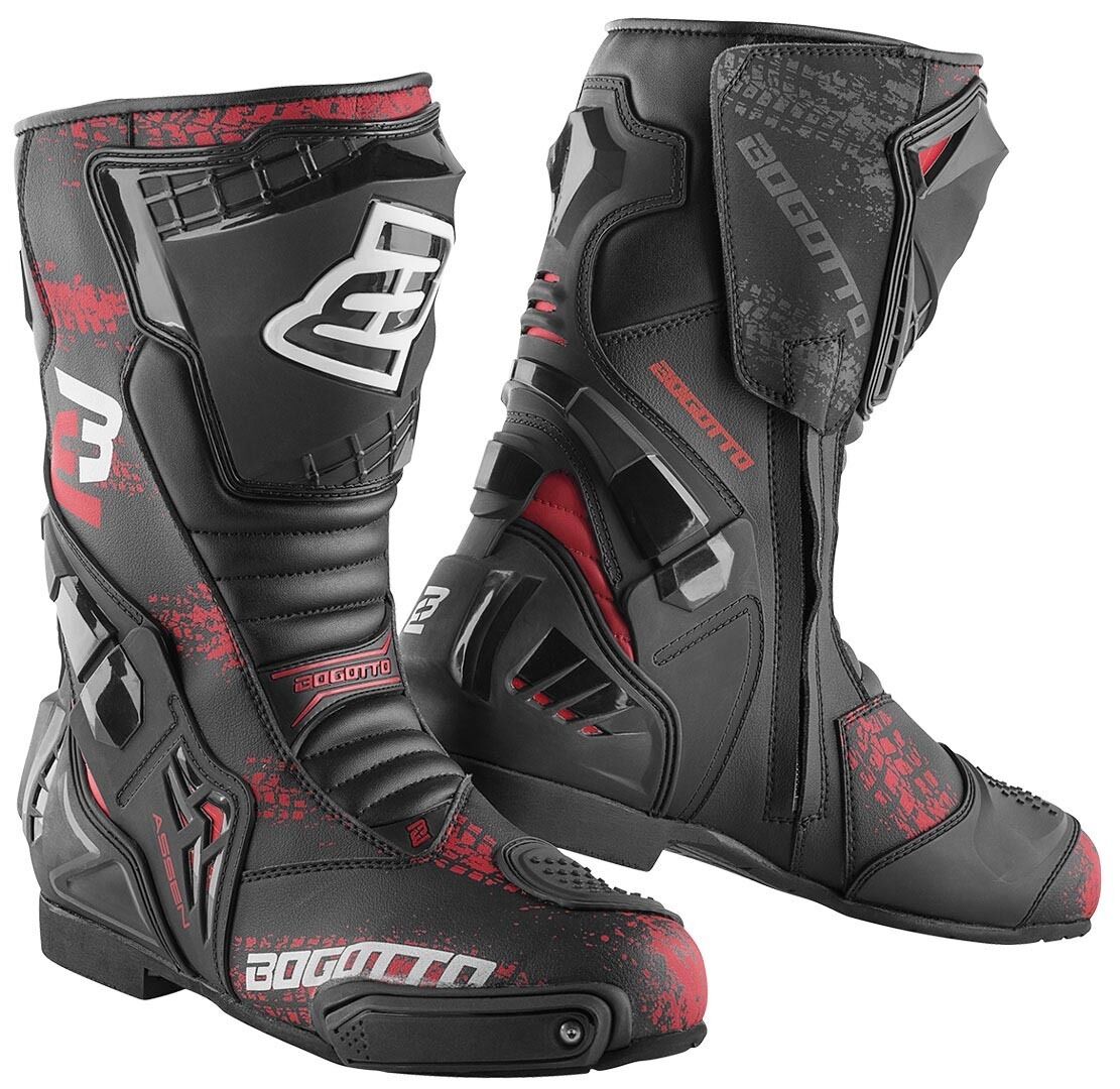 Bogotto Assen Evo Motorcycle Boots  - Black Red