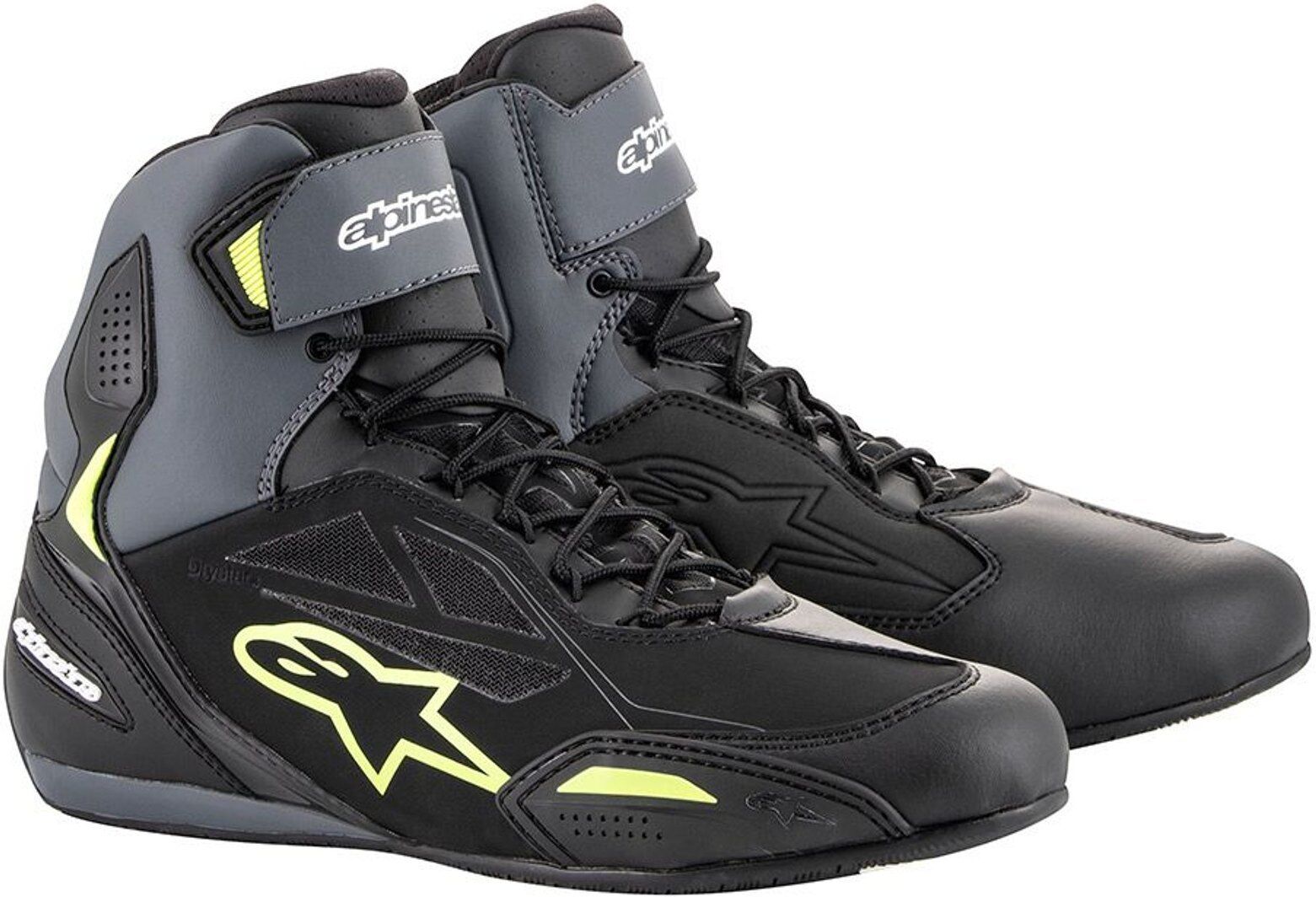 Alpinestars Faster-3 Drystar Motorcycle Shoes  - Black Grey Yellow