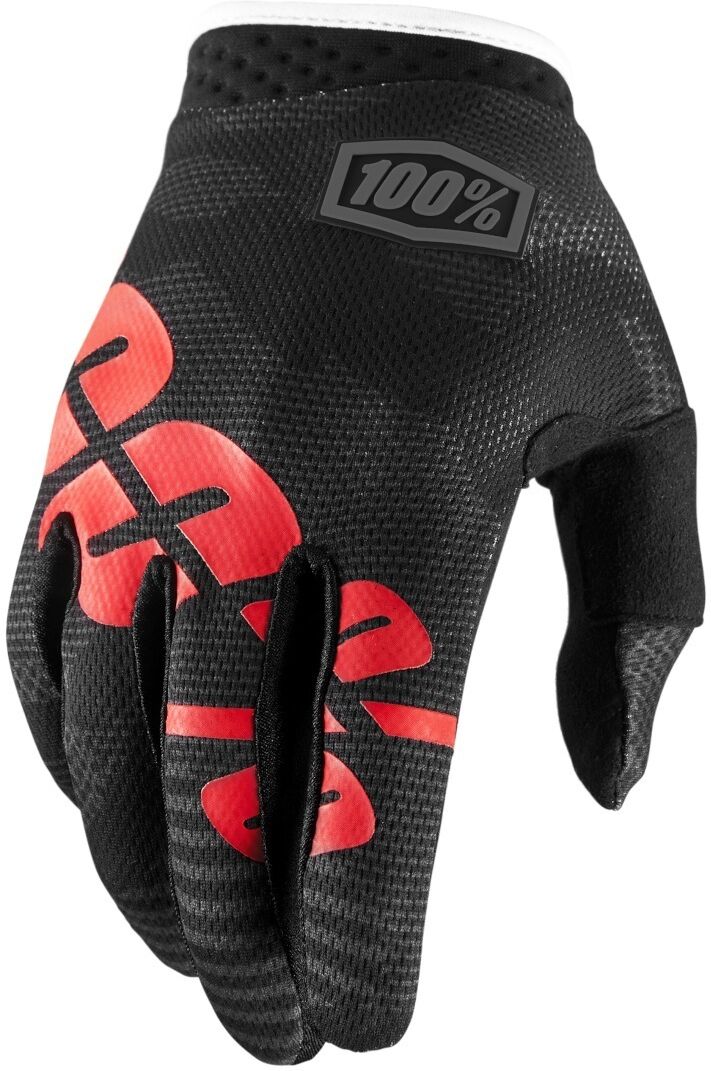 100% Itrack Black Camo Motocross Gloves  - Black Green Multicolored