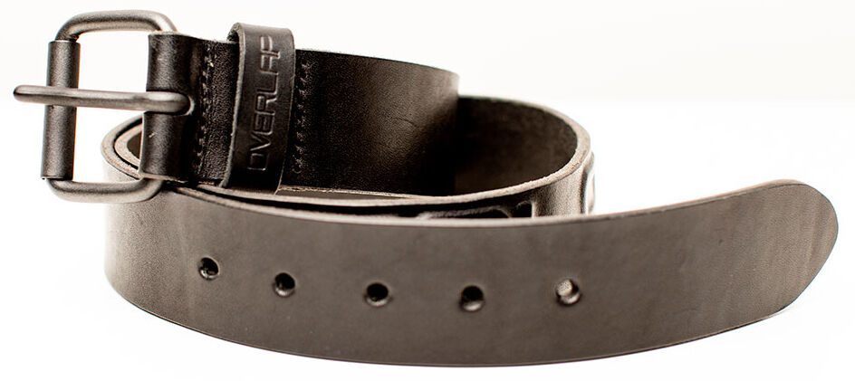 Overlap Jim Leather Belt  - Black