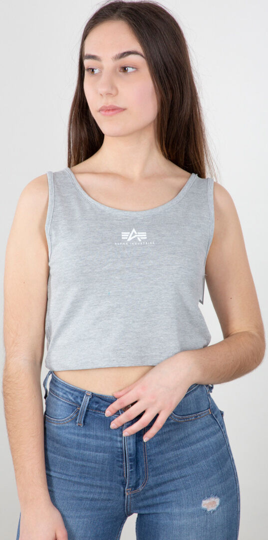 Alpha Industries Basic Crop Sl Ladies Tank Top  - Grey